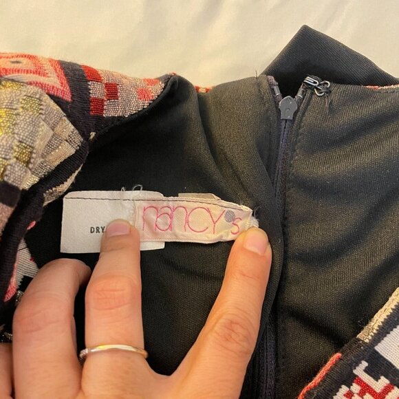 Vintage Nancy's‎ Women's Black Patchwork Long Sleeve Floor Length Dress Size S - Picture 5 of 8